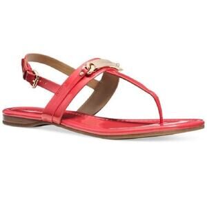 COACH CATERINE LOGO HARDWARE FLAT SANDALS